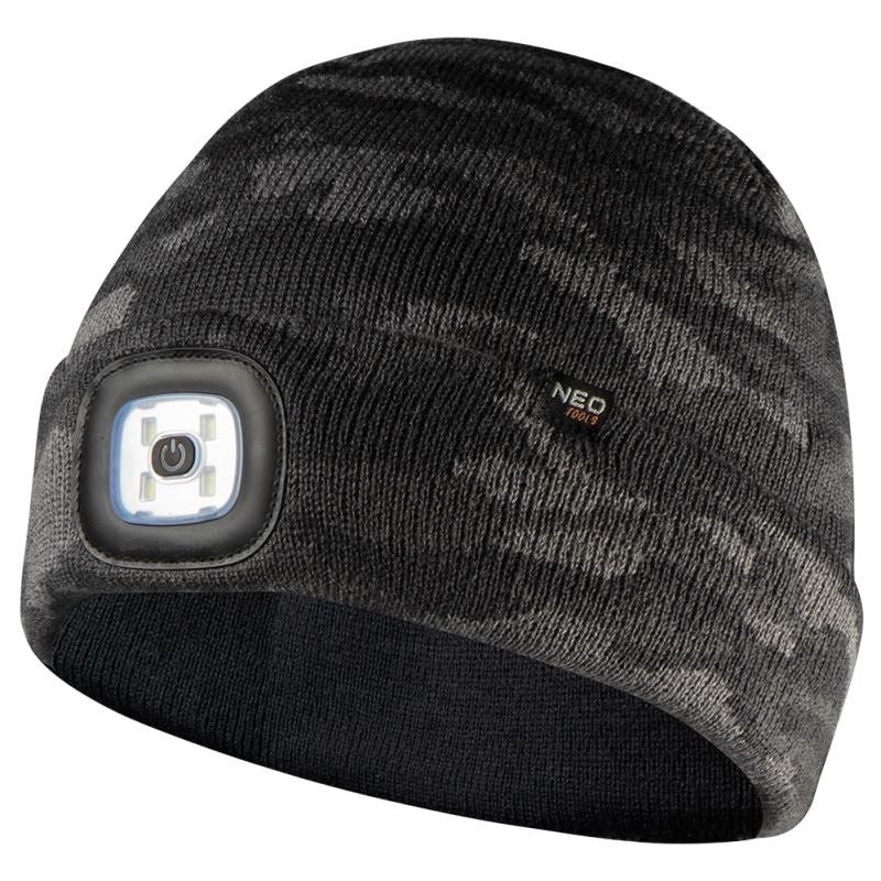 Camo muts met LED - USB oplaadbaar - 180 lumen Camo muts met LED - USB oplaadbaar - 180 lumen